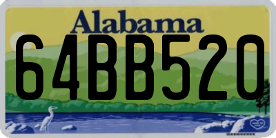 AL license plate 64BB520