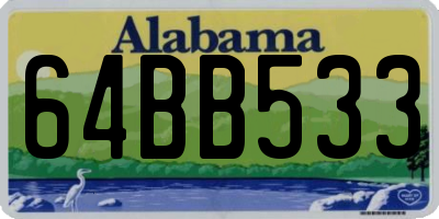 AL license plate 64BB533