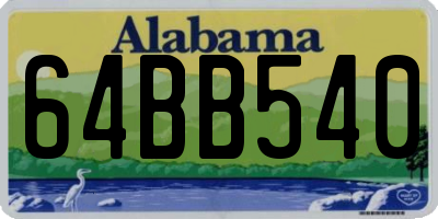 AL license plate 64BB540