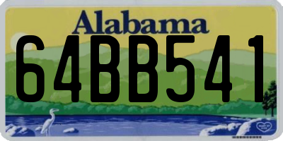 AL license plate 64BB541