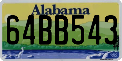 AL license plate 64BB543