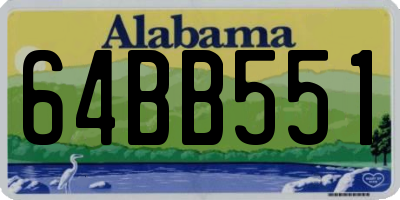 AL license plate 64BB551