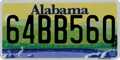AL license plate 64BB560