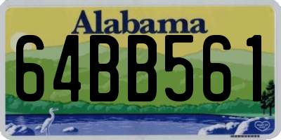 AL license plate 64BB561