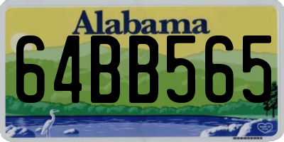 AL license plate 64BB565