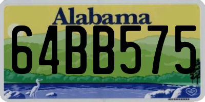 AL license plate 64BB575