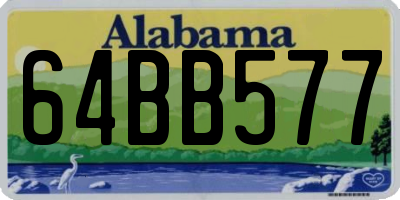 AL license plate 64BB577