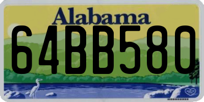 AL license plate 64BB580