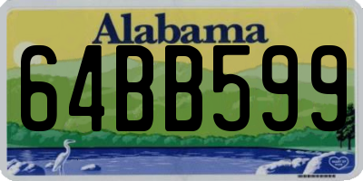 AL license plate 64BB599