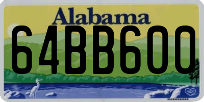 AL license plate 64BB600