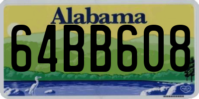AL license plate 64BB608
