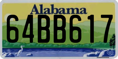 AL license plate 64BB617