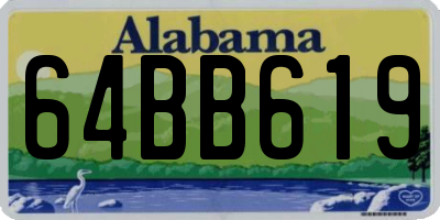 AL license plate 64BB619