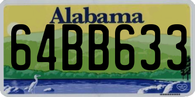 AL license plate 64BB633