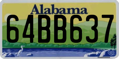 AL license plate 64BB637