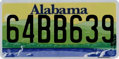 AL license plate 64BB639