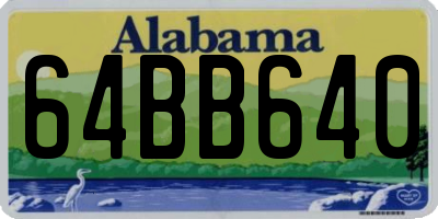 AL license plate 64BB640