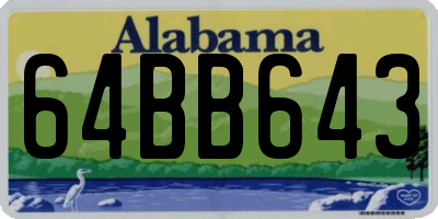 AL license plate 64BB643