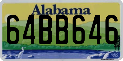 AL license plate 64BB646