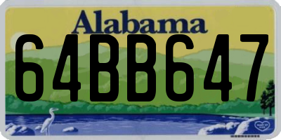 AL license plate 64BB647