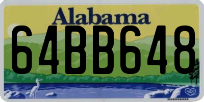 AL license plate 64BB648
