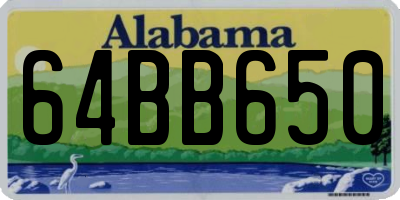 AL license plate 64BB650