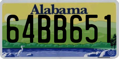 AL license plate 64BB651