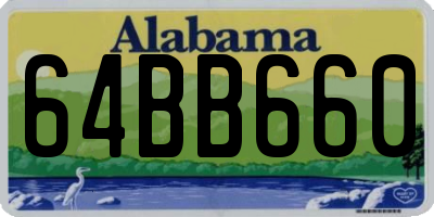 AL license plate 64BB660