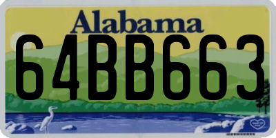 AL license plate 64BB663