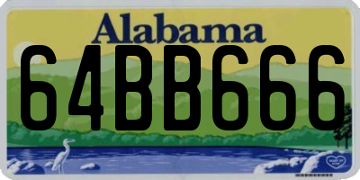 AL license plate 64BB666