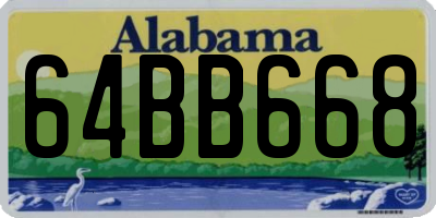 AL license plate 64BB668