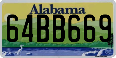 AL license plate 64BB669
