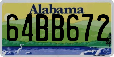 AL license plate 64BB672