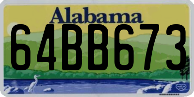 AL license plate 64BB673