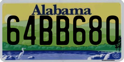 AL license plate 64BB680