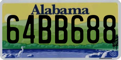 AL license plate 64BB688