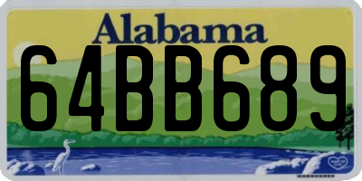 AL license plate 64BB689