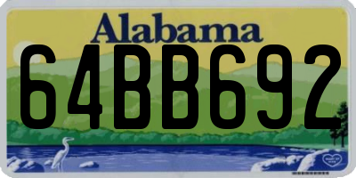 AL license plate 64BB692
