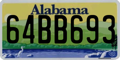 AL license plate 64BB693