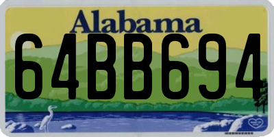 AL license plate 64BB694