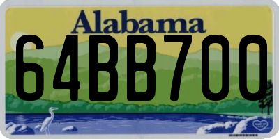 AL license plate 64BB700