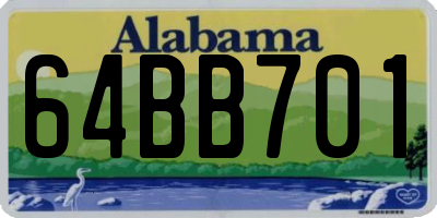 AL license plate 64BB701