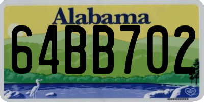 AL license plate 64BB702