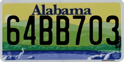 AL license plate 64BB703