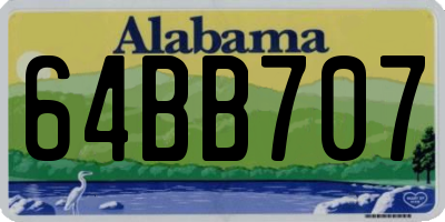 AL license plate 64BB707