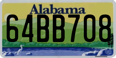 AL license plate 64BB708