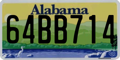 AL license plate 64BB714