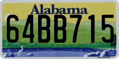 AL license plate 64BB715