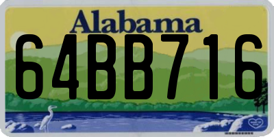 AL license plate 64BB716