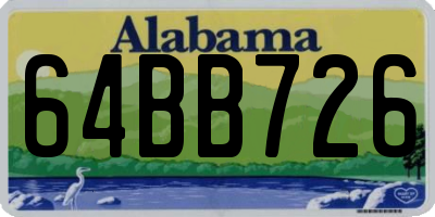 AL license plate 64BB726